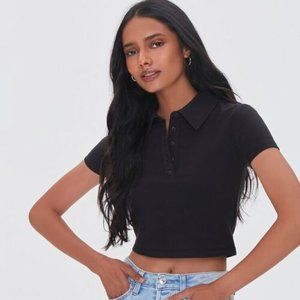 Collared Crop Tee